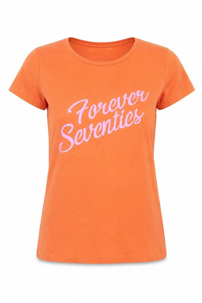 Glamorous Womens Orange   Basic T-Shirt Size 8  - seventies