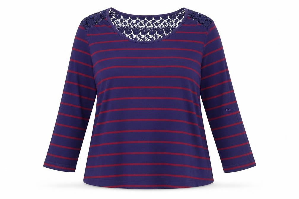 Papaya Womens Blue Striped  Basic Blouse Size 14