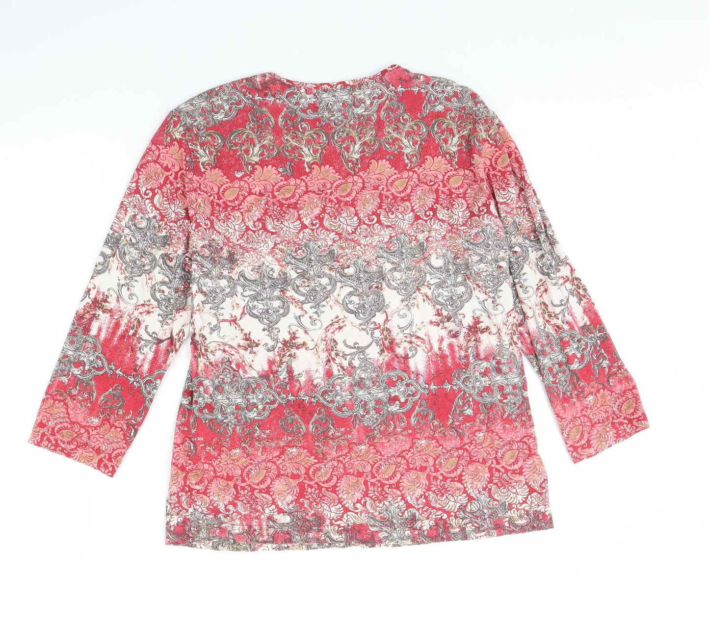 Gerry Weber Womens Red Fair Isle  Basic Blouse Size 10