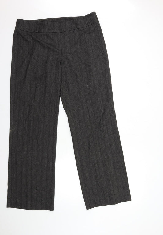Dunnes Stores Womens Brown Striped  Trousers  Size 34 in L32 in