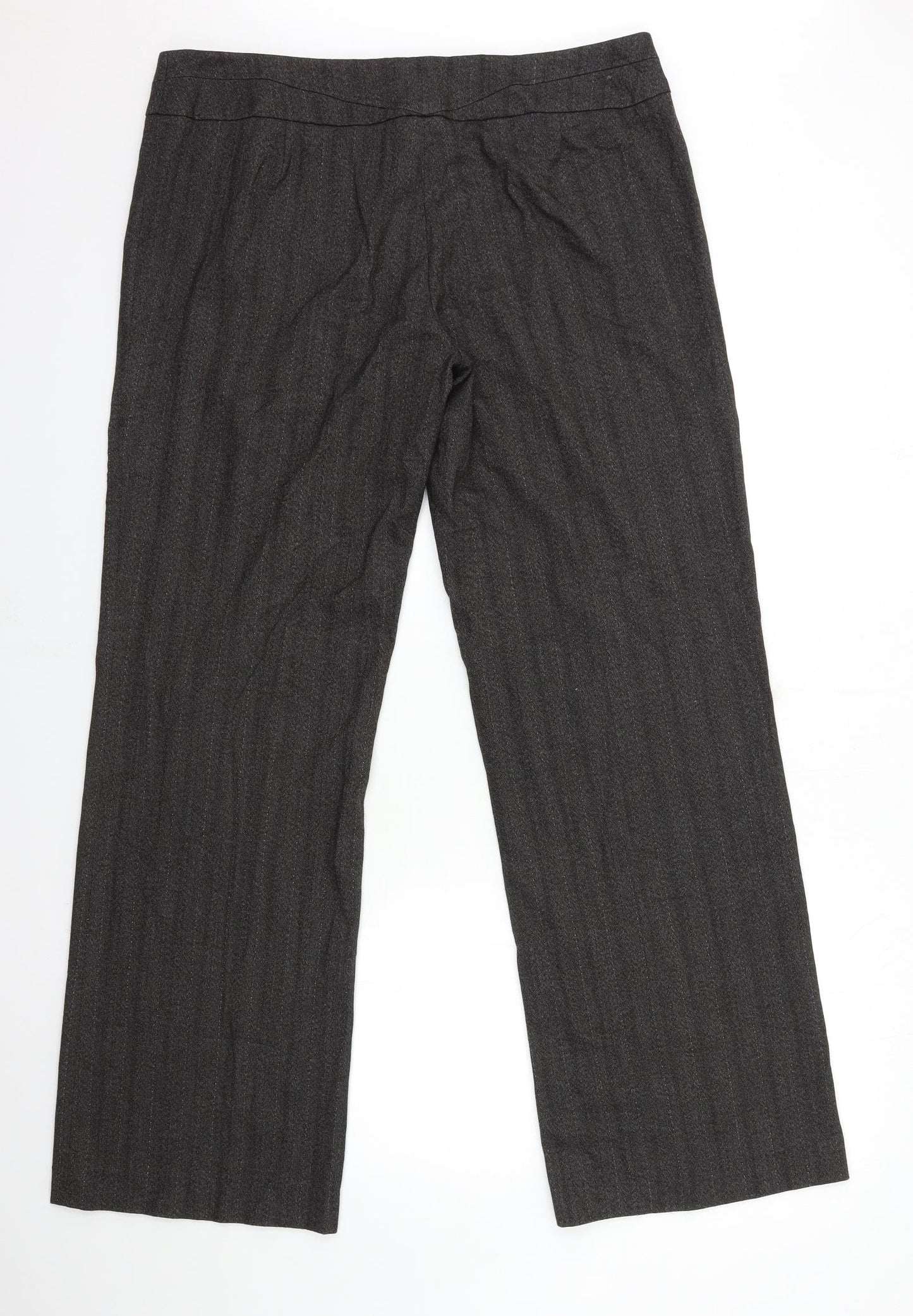 Dunnes Stores Womens Brown Striped  Trousers  Size 34 in L32 in