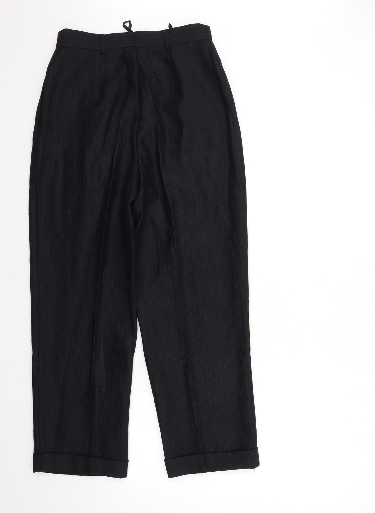 Preworn Womens Black Striped  Trousers  Size 30 in L27 in