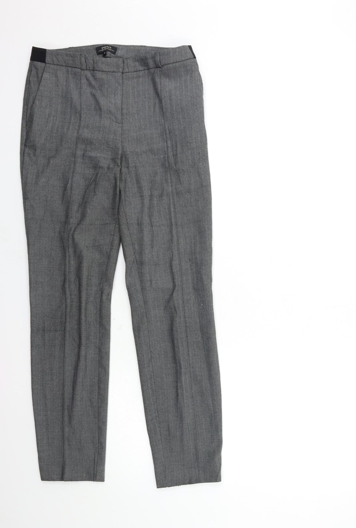 Papaya Womens Grey   Trousers  Size 8 L27 in