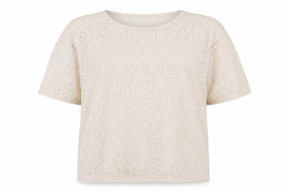 Atmosphere Womens Beige  Mesh Basic T-Shirt Size 16