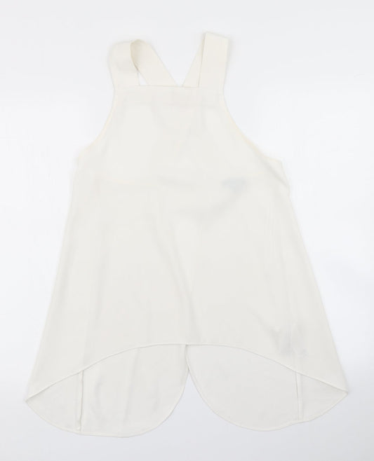 Topshop Womens White   Basic Blouse Size 6  - Open Back