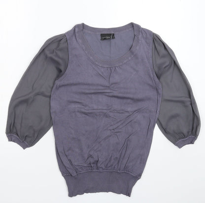 Next Womens Grey  Knit Pullover Jumper Size 10