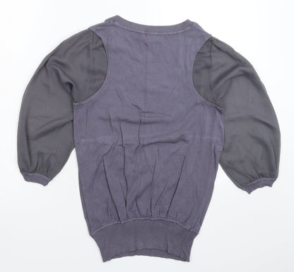 Next Womens Grey  Knit Pullover Jumper Size 10