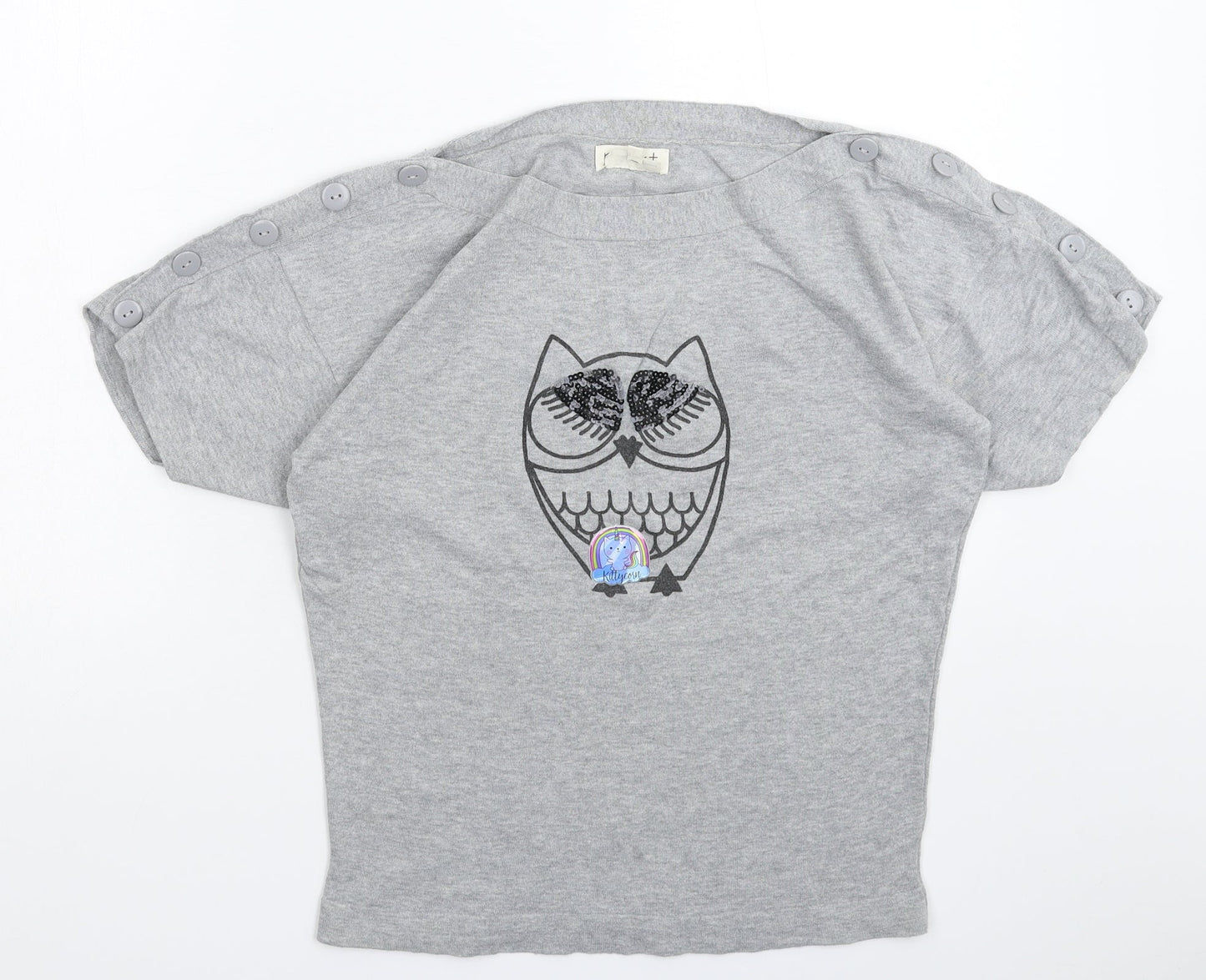 NEXT Womens Grey  Knit Basic T-Shirt Size 8