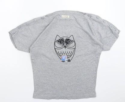 Next Womens Grey  Knit Basic T-Shirt Size 8