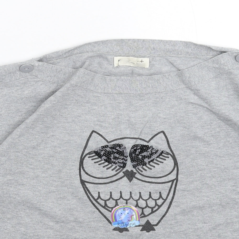 NEXT Womens Grey  Knit Basic T-Shirt Size 8