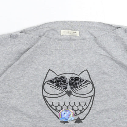 Next Womens Grey  Knit Basic T-Shirt Size 8