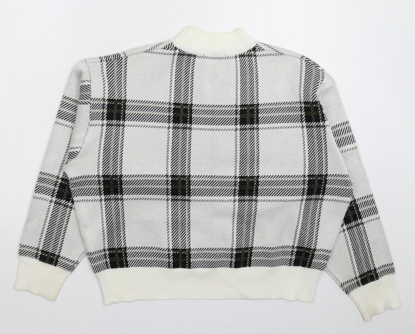 New Look Womens Multicoloured Check Knit Pullover Jumper Size M