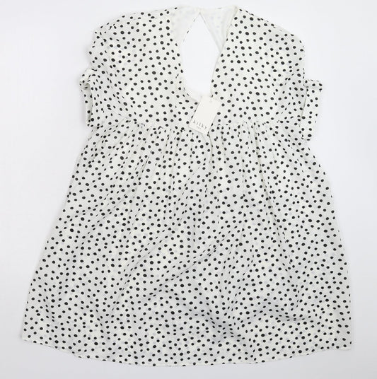 Kilky Womens White Polka Dot  Mini  Size M