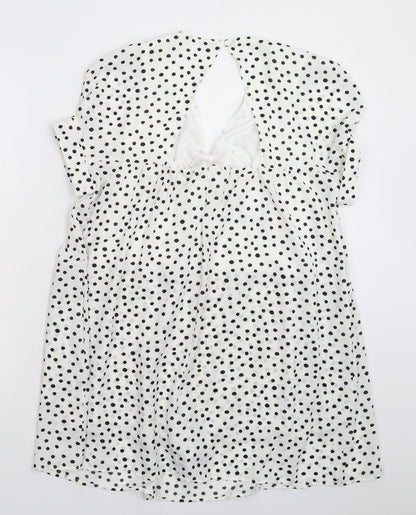 Kilky Womens White Polka Dot  Mini  Size M