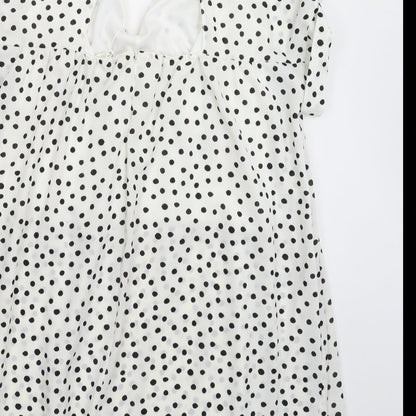 Kilky Womens White Polka Dot  Mini  Size M