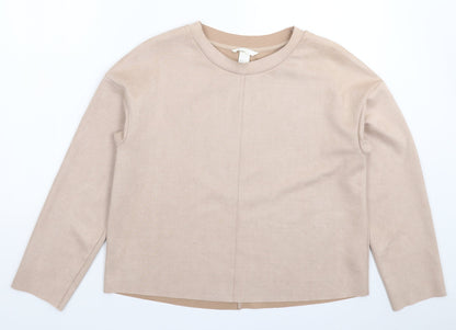 H&M Womens Beige   Pullover Sweatshirt Size S