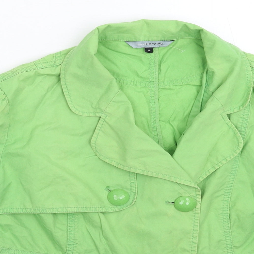 Red Herring Womens Green   Jacket Blazer Size 16