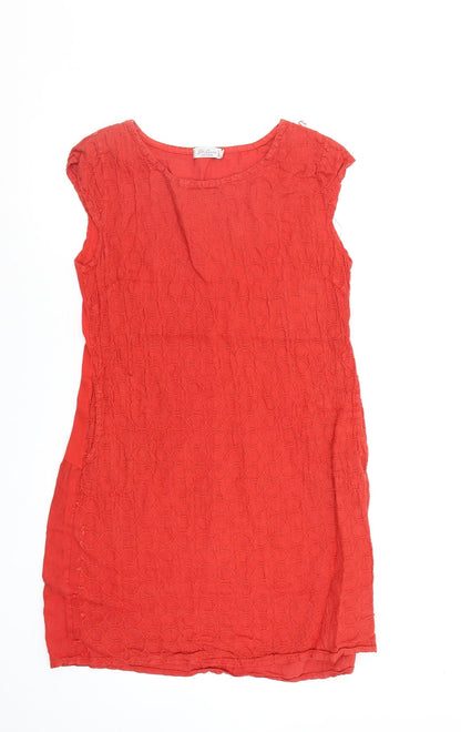 Womens Red Geometric  A-Line  Size L