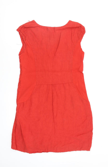 Womens Red Geometric  A-Line  Size L