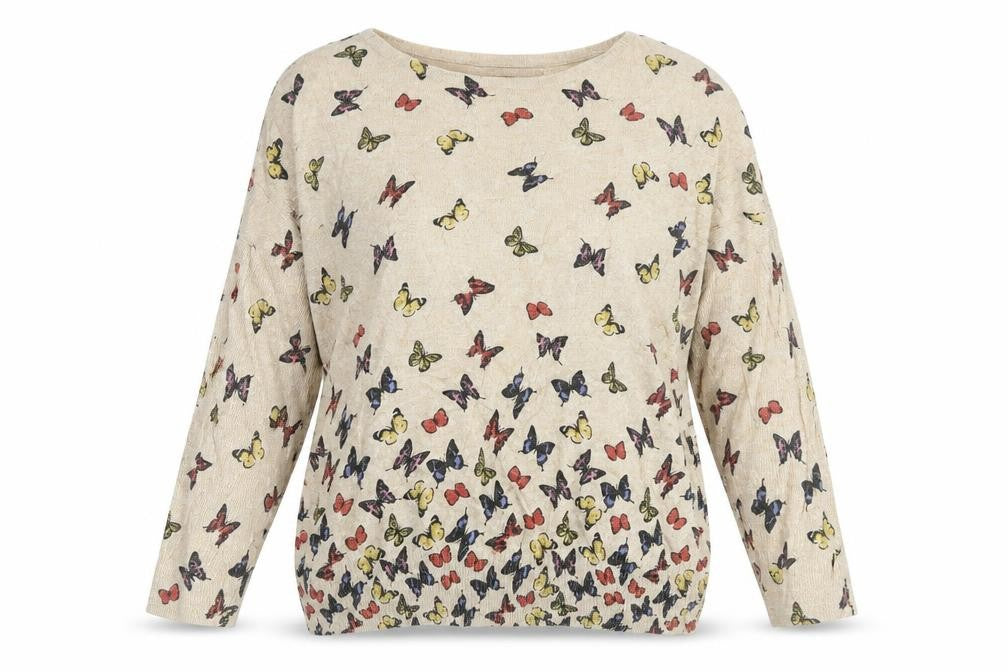 Mela Loves London Womens Beige Geometric  Pullover Jumper Size S