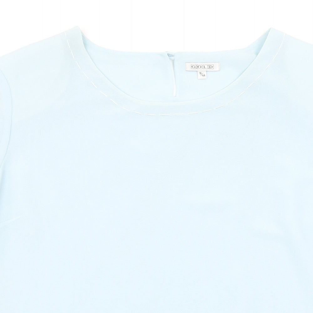 Gold Womens Blue   Basic Blouse Size 18