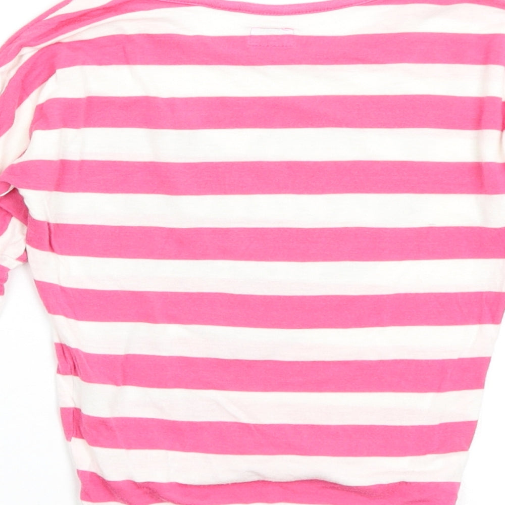 F&F Girls Multicoloured Striped  Basic T-Shirt Size 5-6 Years