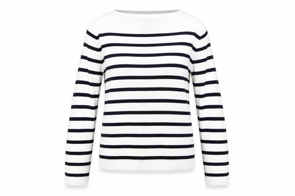 H&M Womens White Striped  Pullover Jumper Size XS