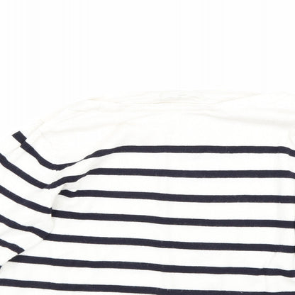 H&M Womens White Striped  Pullover Jumper Size XS