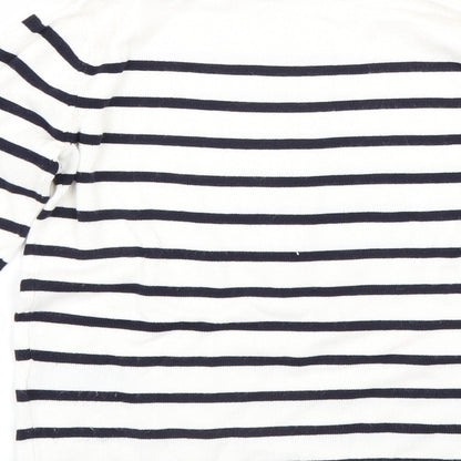 H&M Womens White Striped  Pullover Jumper Size XS