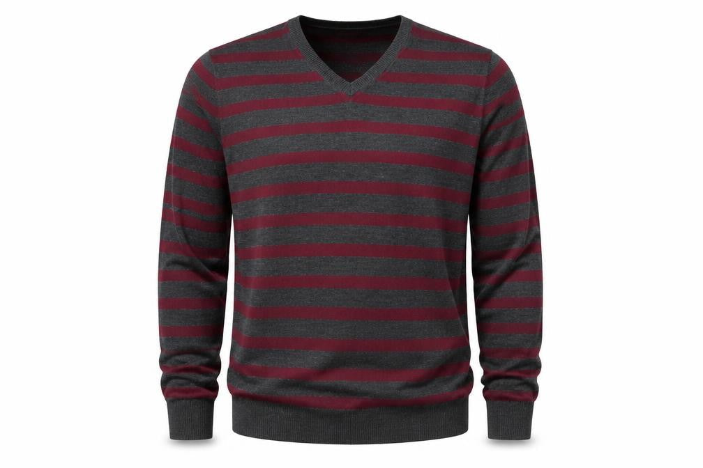 Burton Mens Grey Striped  Pullover Jumper Size XL