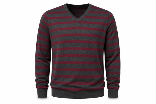 Burton Mens Grey Striped  Pullover Jumper Size XL