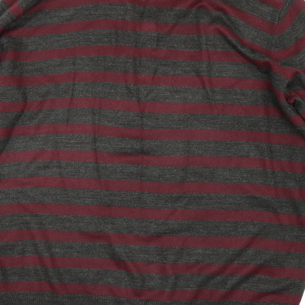Burton Mens Grey Striped  Pullover Jumper Size XL