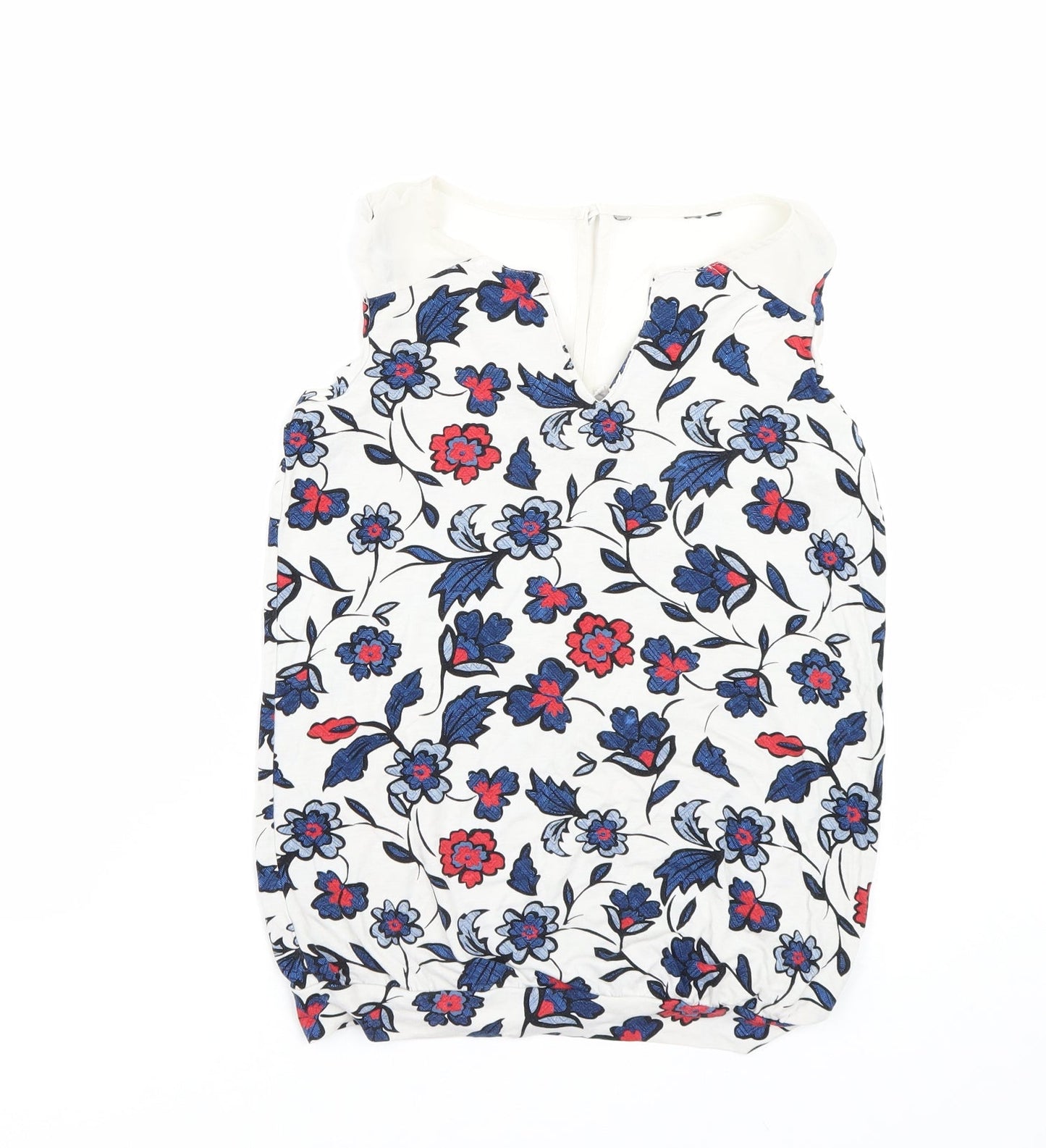Preworn Womens White Floral  Basic Tank Size S
