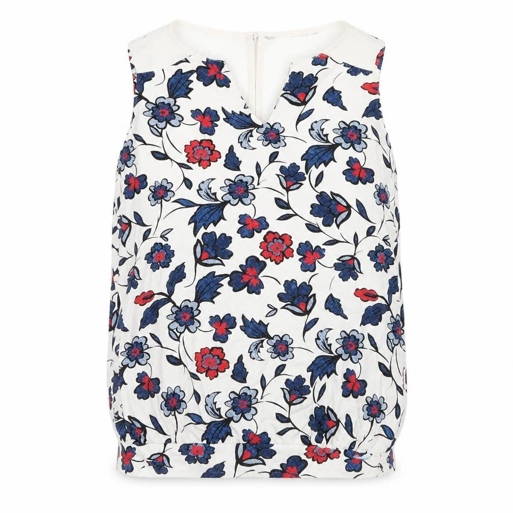 Preworn Womens White Floral  Basic Tank Size S
