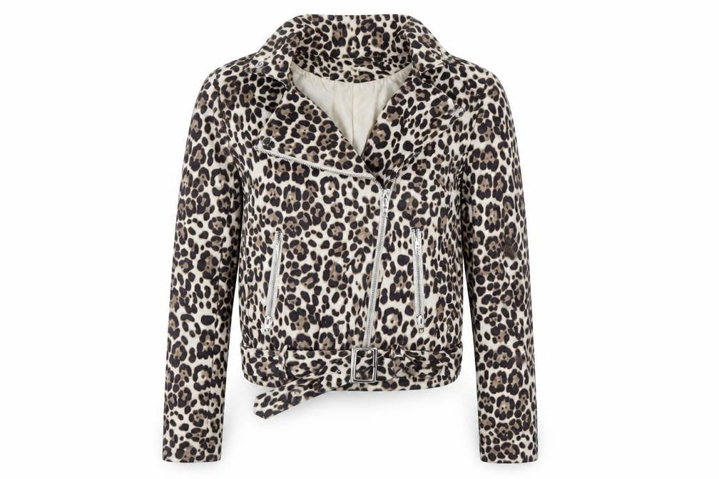 JCL Womens Gold Animal Print  Jacket Coat Size M