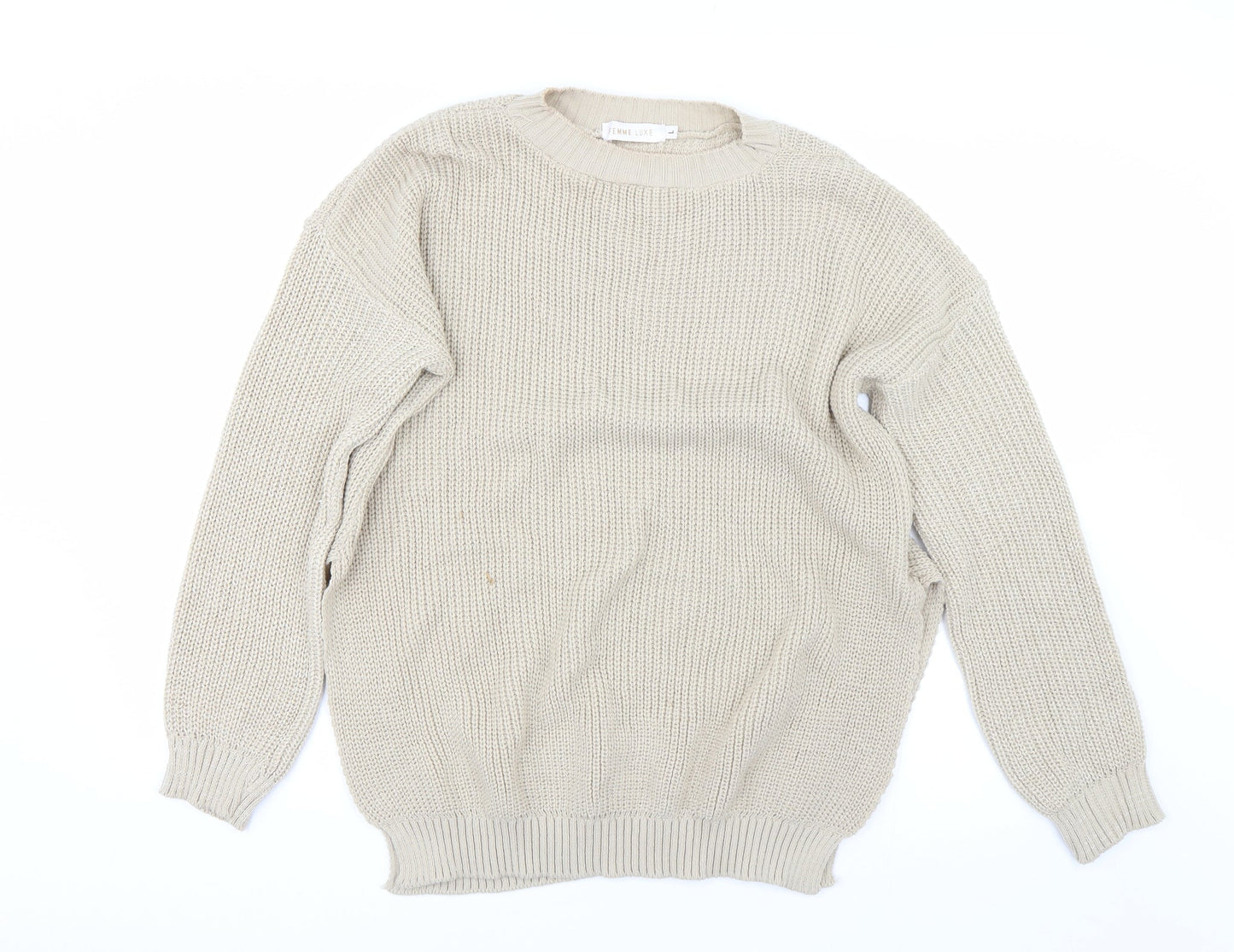 Femme Luxe Womens Brown   Pullover Jumper Size L