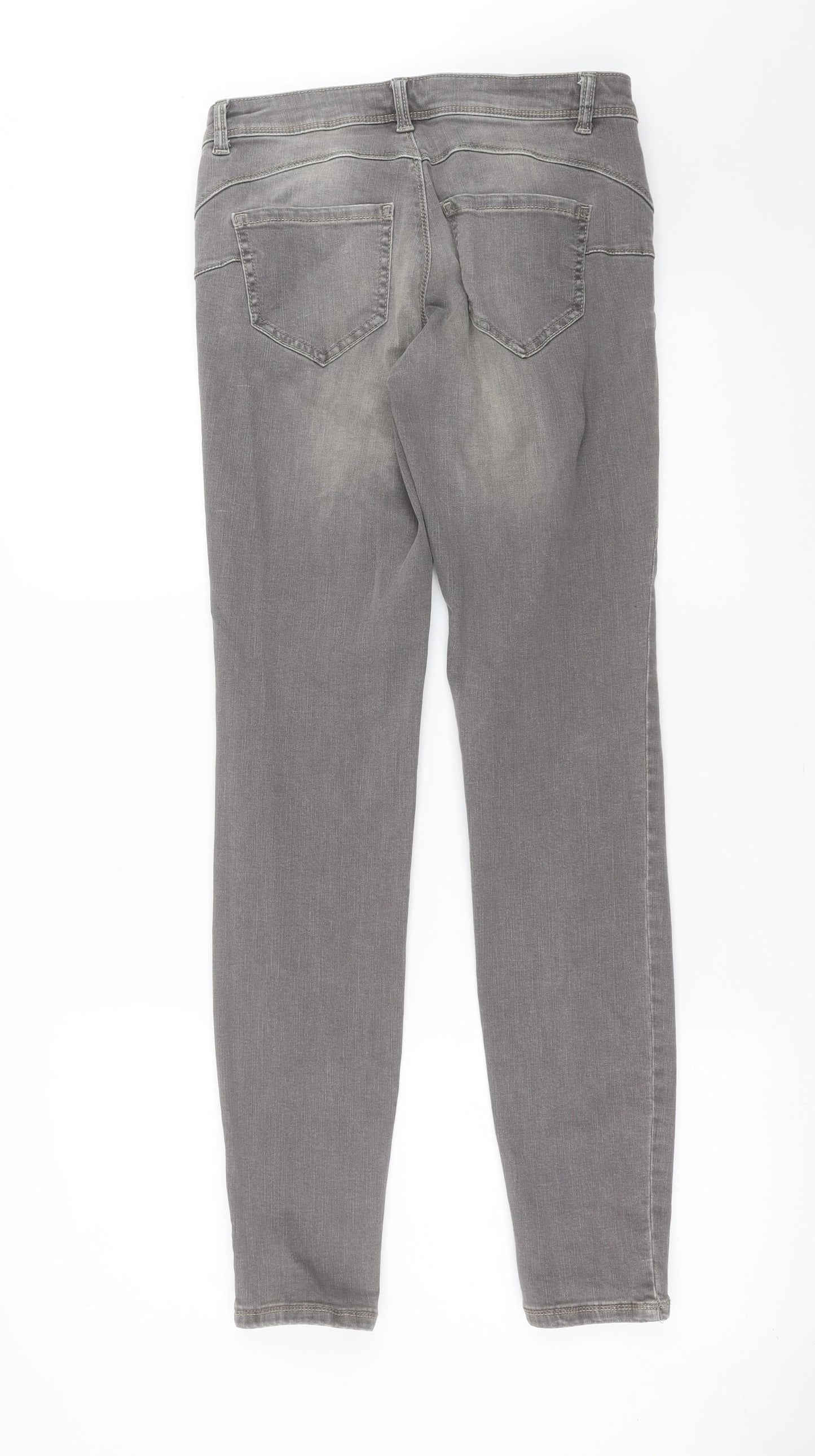 Preworn Womens Grey  Denim Skinny Jeans Size 28 in L30 in