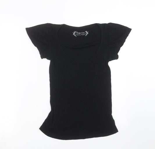 secret possessions Womens Black Solid  Top Pyjama Top Size 12