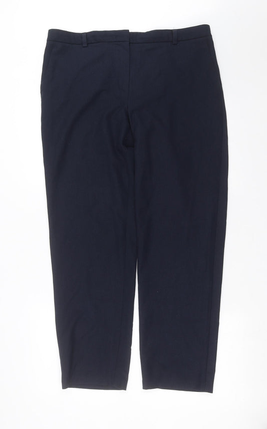 Marks and Spencer Womens Blue Argyle/Diamond  Trousers  Size 16 L30 in