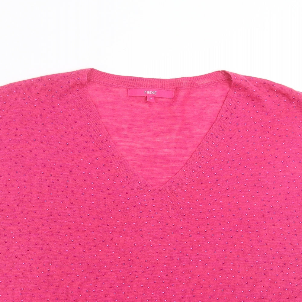 NEXT Womens Purple  Knit Pullover Jumper Size 12  - studded