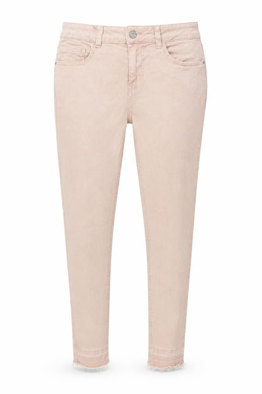 Womens Pink  Denim Skinny Jeans Size 12 L24 in - Distressed hem