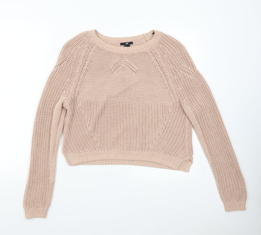 H&M Womens Pink  Knit Pullover Jumper Size S