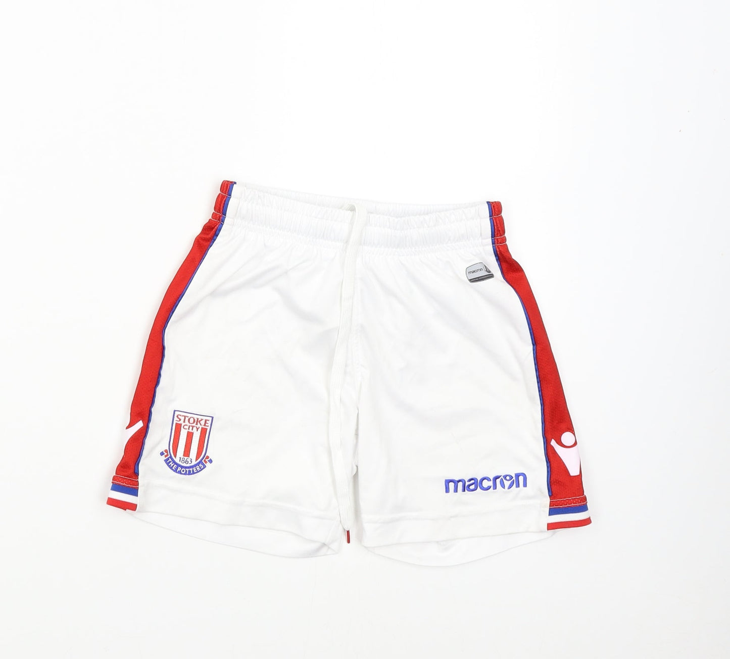 Macron Boys White   Sweat Shorts Size 3 Years - Stoke City