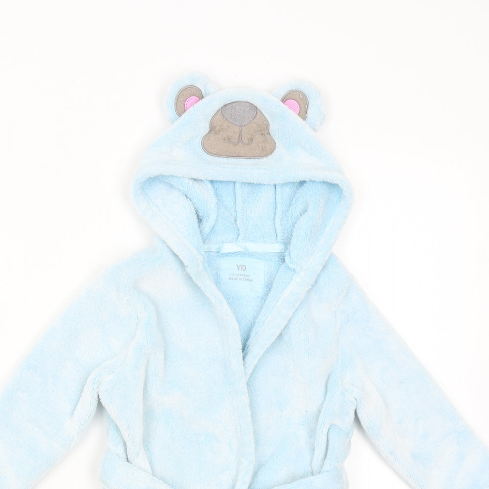 YD Boys Blue Solid Fleece  Gown Size 2-3 Years  - Bear