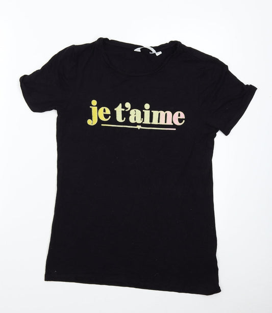 Dorothy Perkins Womens Black   Basic T-Shirt Size 10  - J' taime