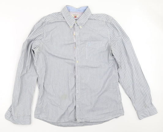 NEXT Mens Blue Striped   Button-Up Size L