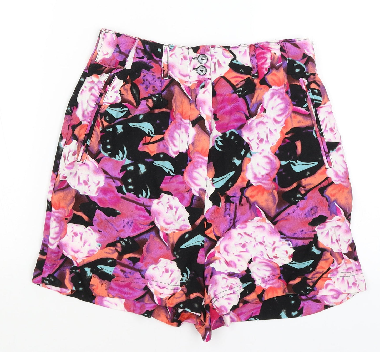 Mink Pink Womens Black Floral  Mom Shorts Size S