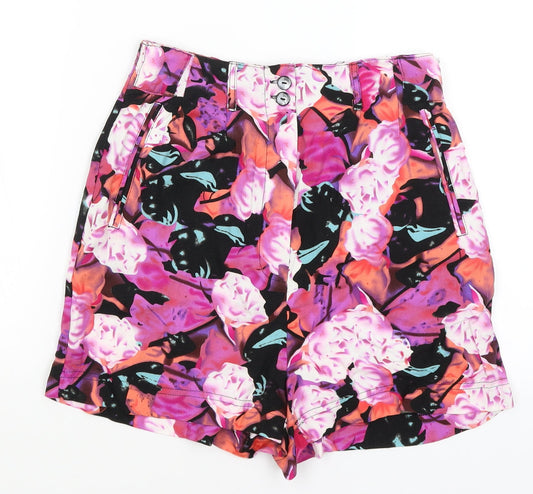 Mink Pink Womens Black Floral  Mom Shorts Size S