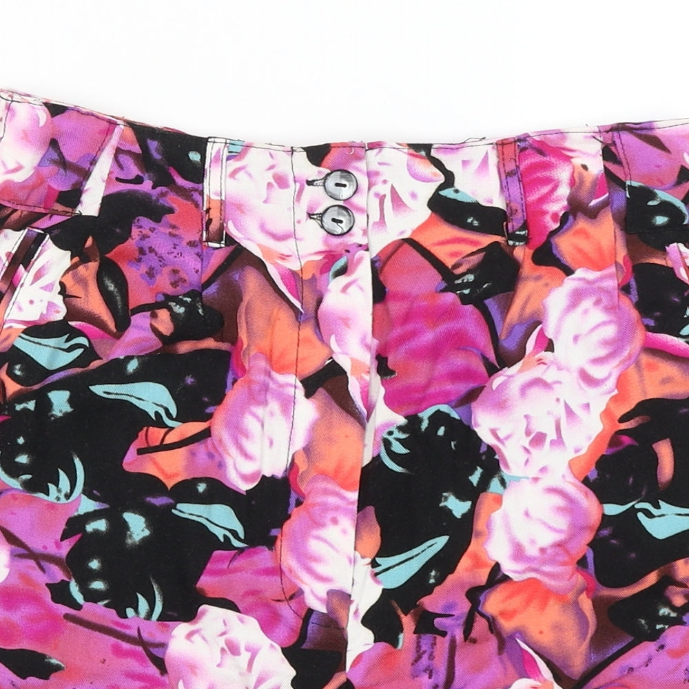 Mink Pink Womens Black Floral  Mom Shorts Size S
