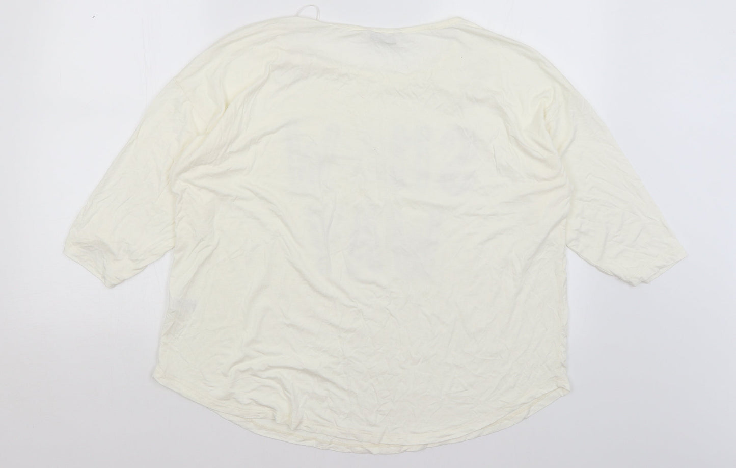 TU Womens Ivory   Basic T-Shirt Size 18  - Snow Way